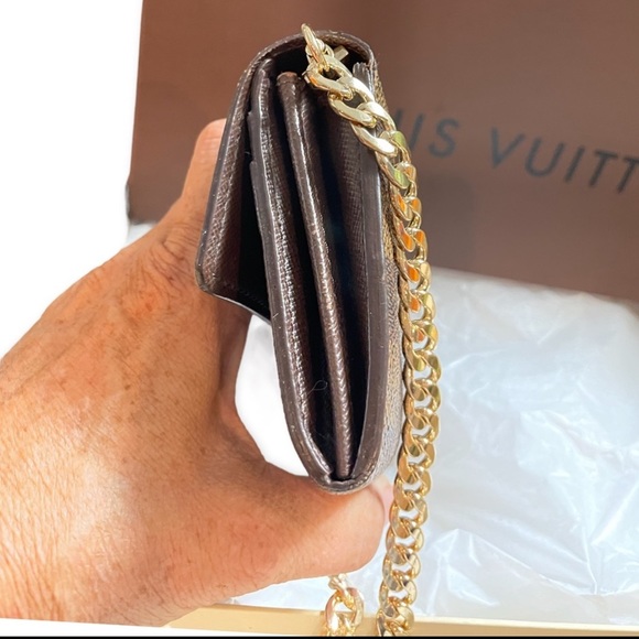 Louis Vuitton Damier Long Wallet  Portefeuille Sarah Shoulder/ Crossbody Bag. - Picture 7 of 16